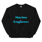 Marine Engineer Sweatshirt. Marine Engineering with anchor Top Black