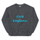 Civil Engineer Cogs and Hardhat Sweatshirt Dark Heather