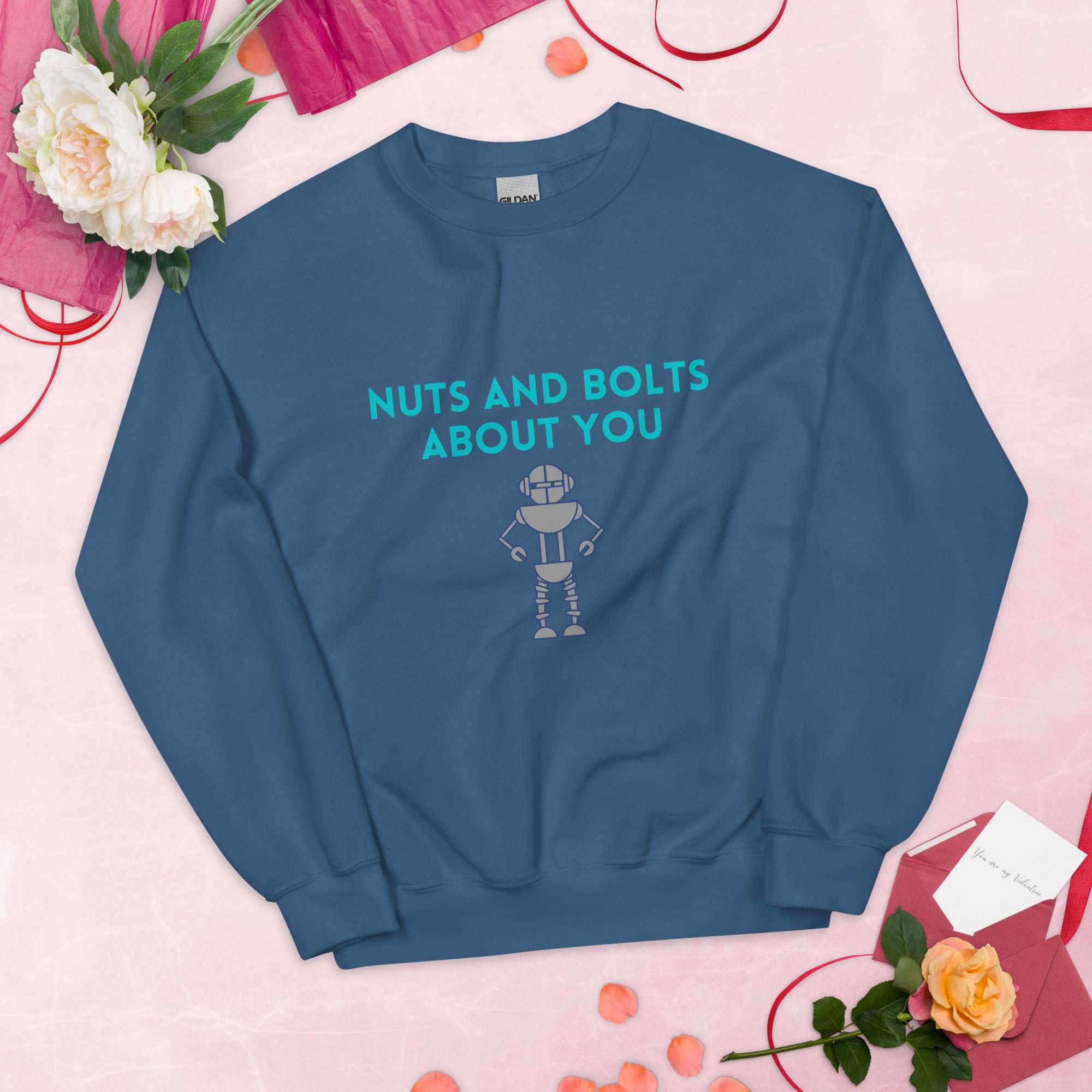 Nuts and Bolts about you Robot Sweatshirt Indigo Blue