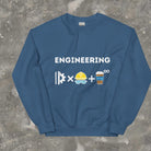 Engineering is Innovation, hard work and infinite cups of coffee Funny Sweatshirt Indigo Blue