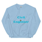 Civil Engineer Cogs and Hardhat Sweatshirt Light Blue