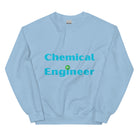 Chemical Engineer Cogs and Flask Sweatshirt Light Blue