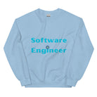 Software Engineer Sweatshirt. Software Engineering with cogs and binary code Top Light Blue