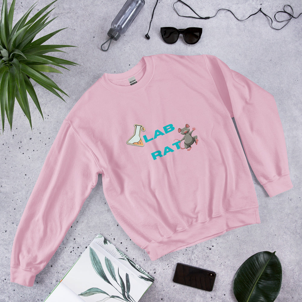 Lab Rat Sweatshirt. Science Lab Geek Top Light Pink