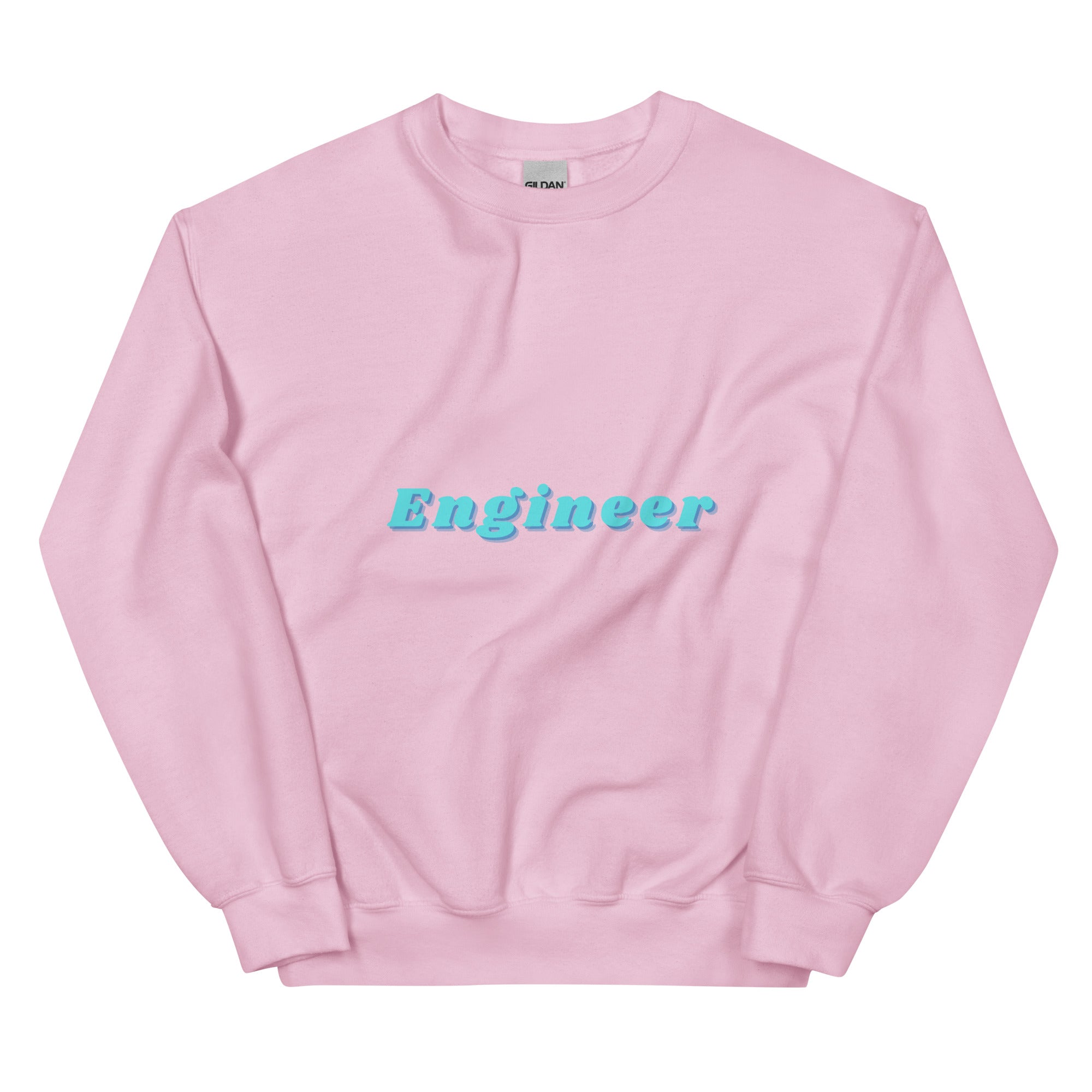 Funky Font Engineer Sweatshirt Light Pink