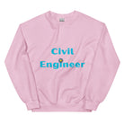 Civil Engineer Cogs and Hardhat Sweatshirt Light Pink