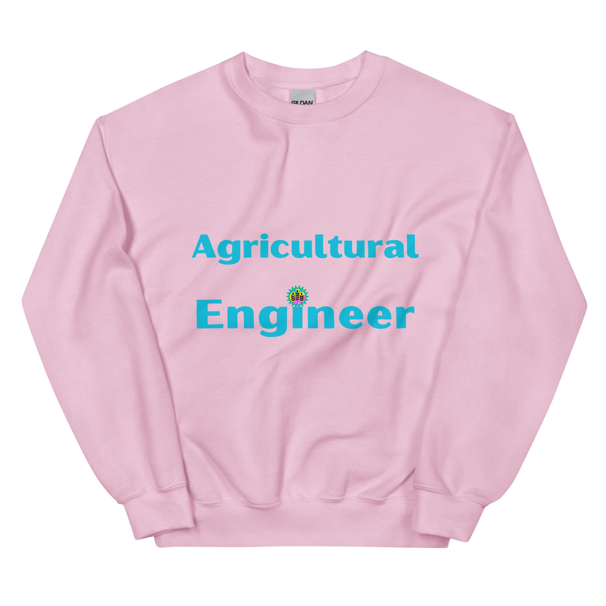 Agricultural Engineer Cogs and Plant Sweatshirt Light Pink