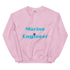 Marine Engineer Sweatshirt. Marine Engineering with anchor Top Light Pink