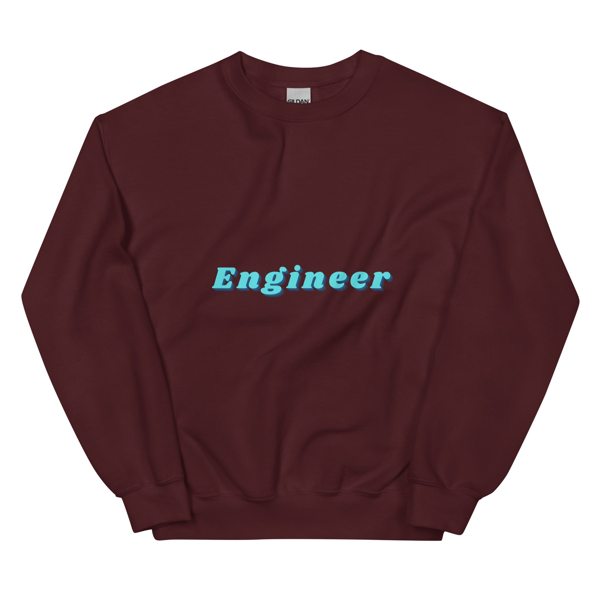 Funky Font Engineer Sweatshirt Maroon