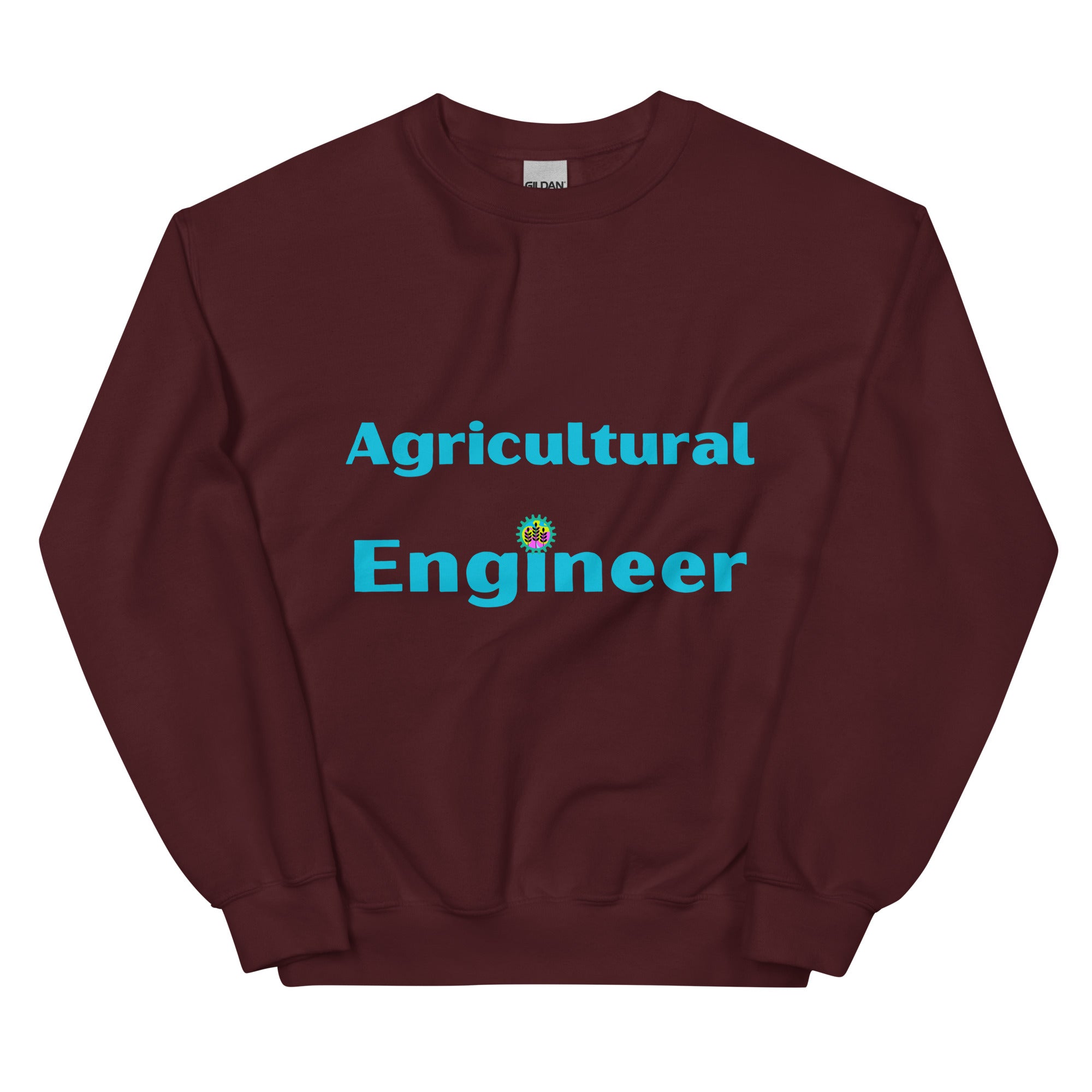 Agricultural Engineer Cogs and Plant Sweatshirt Maroon