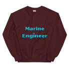 Marine Engineer Sweatshirt. Marine Engineering with anchor Top Maroon