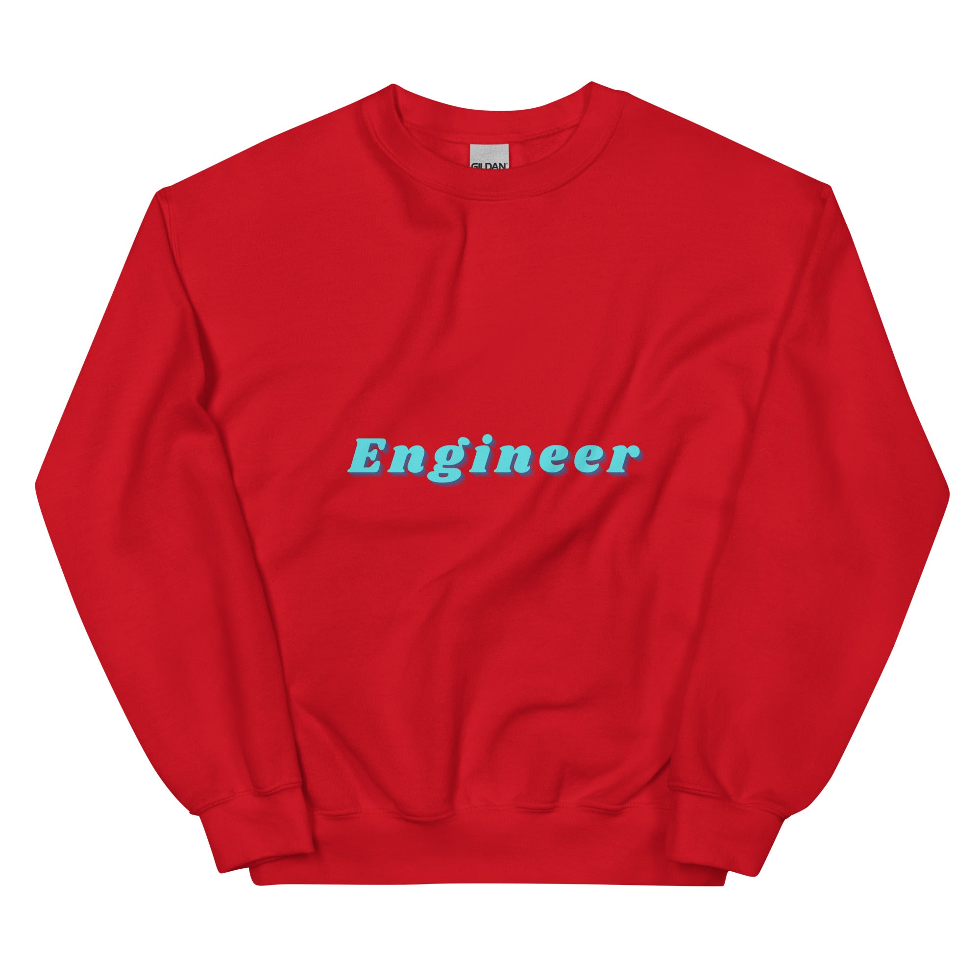 Funky Font Engineer Sweatshirt Red