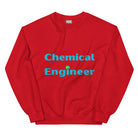 Chemical Engineer Cogs and Flask Sweatshirt Red