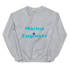 Marine Engineer Sweatshirt. Marine Engineering with anchor Top Sport Grey