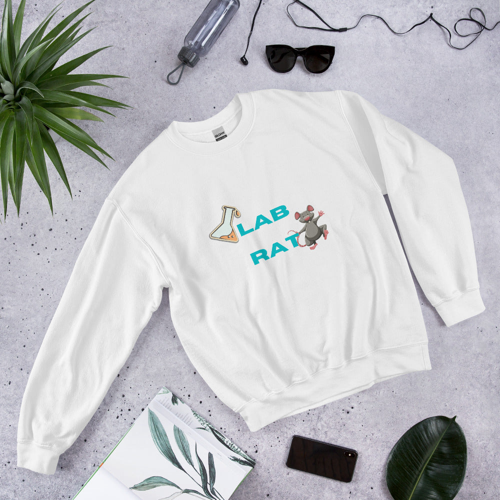 Lab Rat Sweatshirt. Science Lab Geek Top White