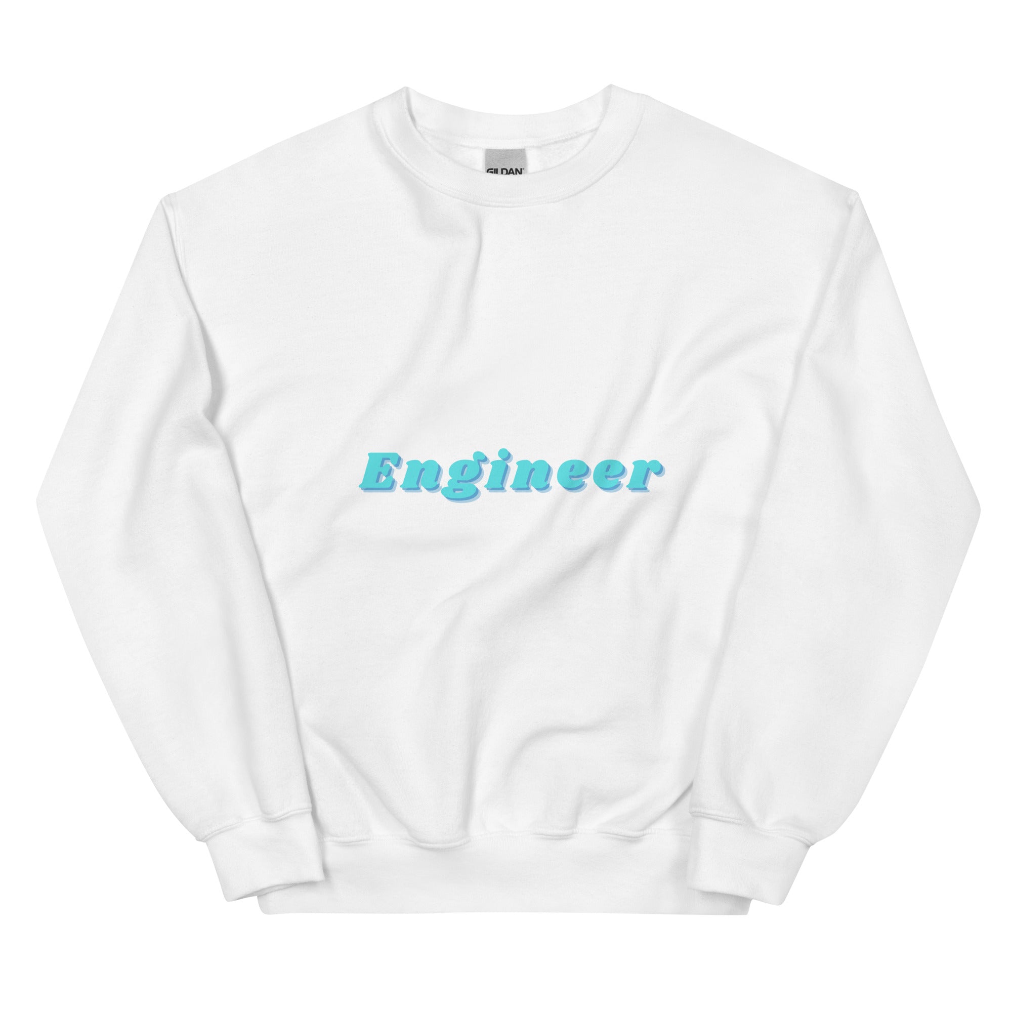 Funky Font Engineer Sweatshirt White