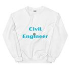 Civil Engineer Cogs and Hardhat Sweatshirt White