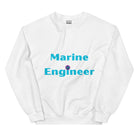 Marine Engineer Sweatshirt. Marine Engineering with anchor Top White