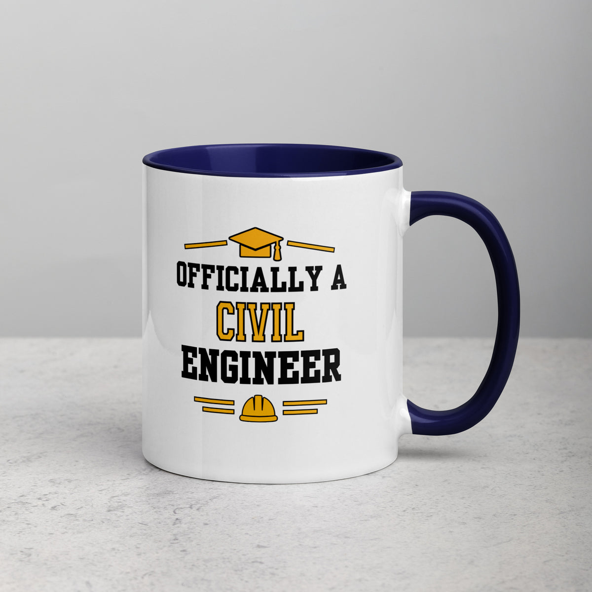 Personalised Civil Engineer Graduation Mug | Civil Engineering Graduate Gift Dark Blue