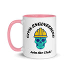 Join the Civil Engineering Club - Funny Engineer Mug with Colour Handle Pink