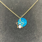 Personalised Astronaut on a Star Necklace. Customise colour/ name/ date