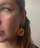 Round Geometric Earrings made with upcycled LEGO®