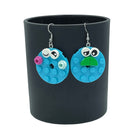 Valentine Perfect Couple Round Earrings made with upcycled LEGO® Blue