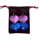 STEMinist Aluminium Double Heart Dangle Personalisable Earrings