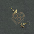 Gold tone Airplane Earrings. Perfect gift for the little geek plane lover in your life