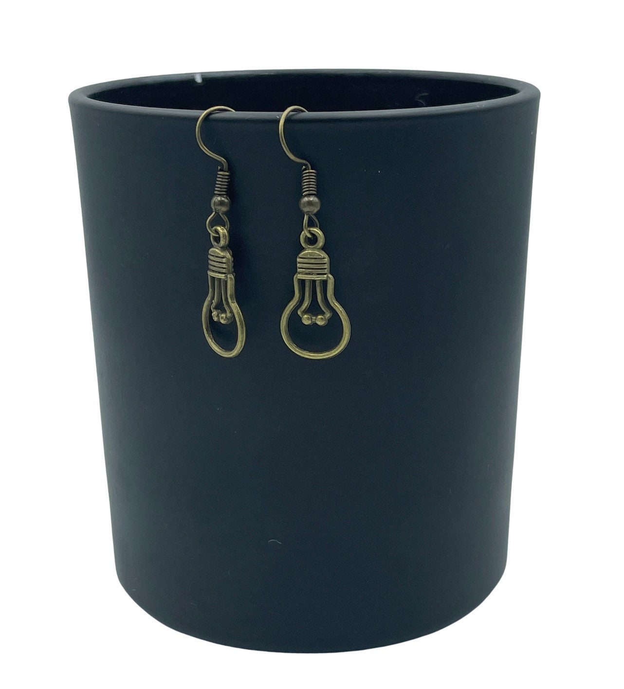 Lightbulb Minimalist Bronze coloured Earrings