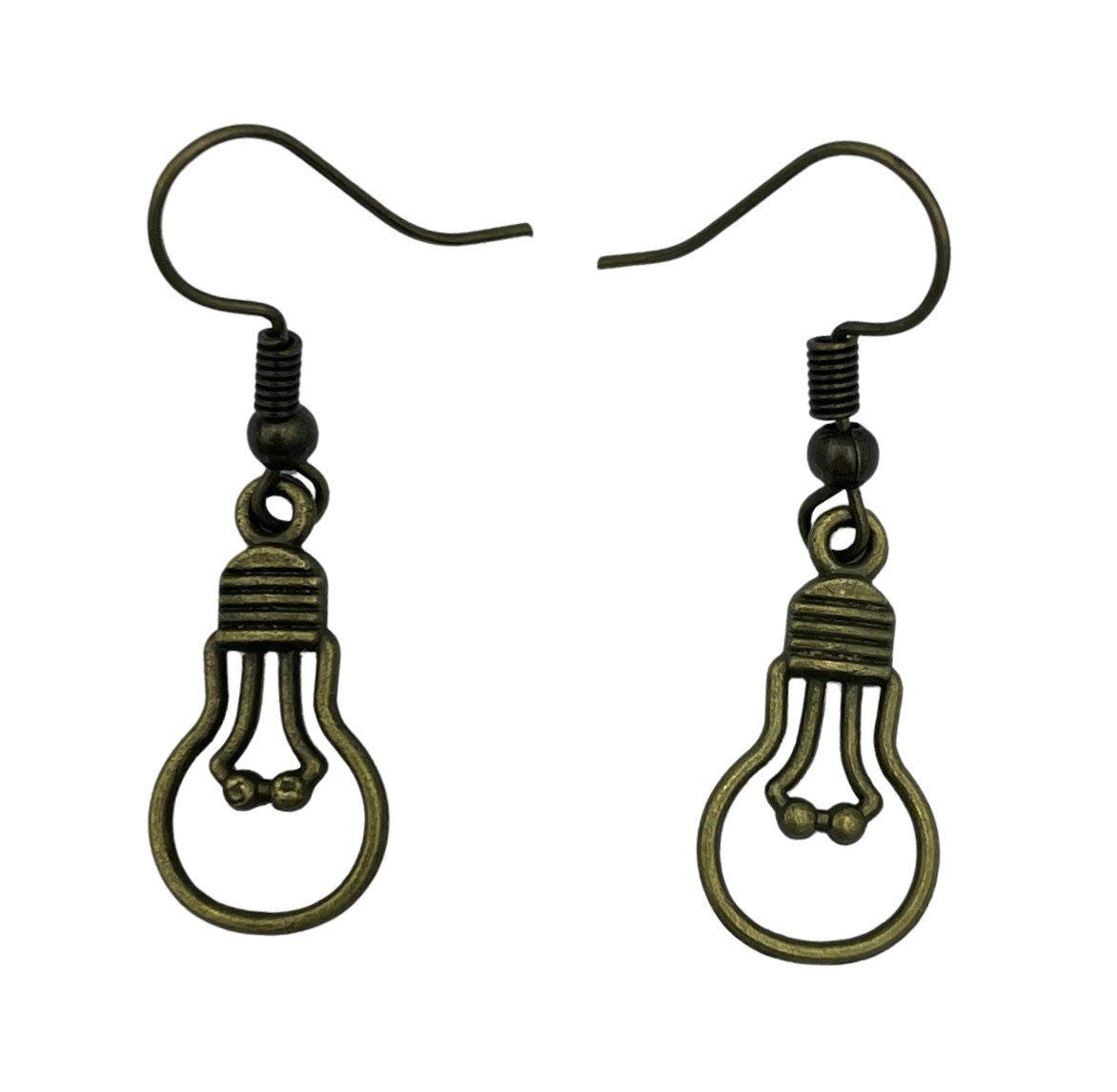 Lightbulb Minimalist Bronze coloured Earrings