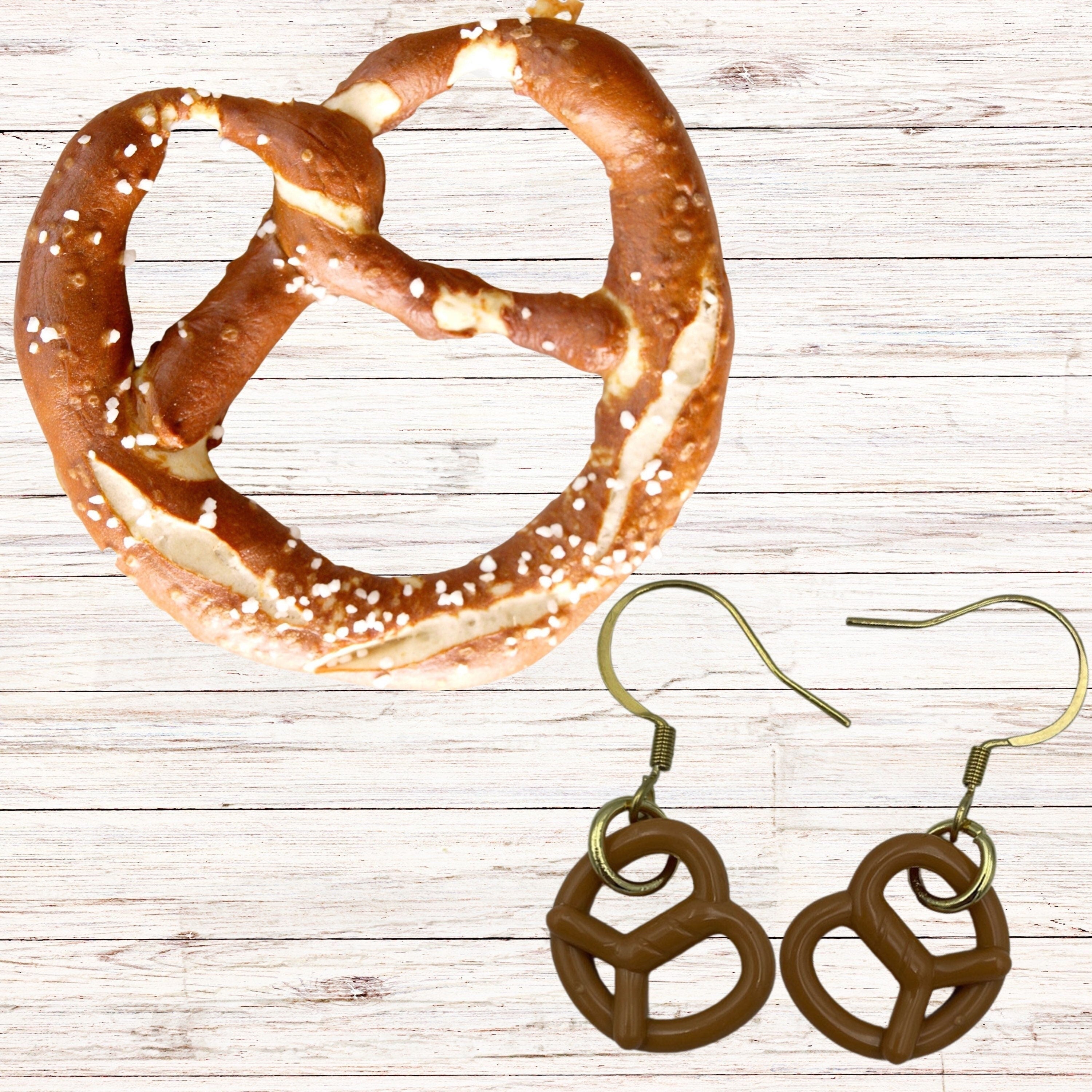 Pretzel Earrings made with upcycled LEGO®