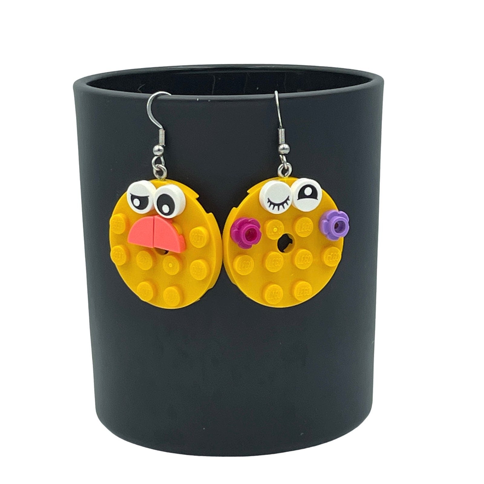 Valentine Perfect Couple Round Earrings made with upcycled LEGO®