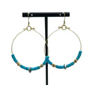 Stunning Gold Minimalist Statement Turquoise and Hex Nut Steampunk Earrings