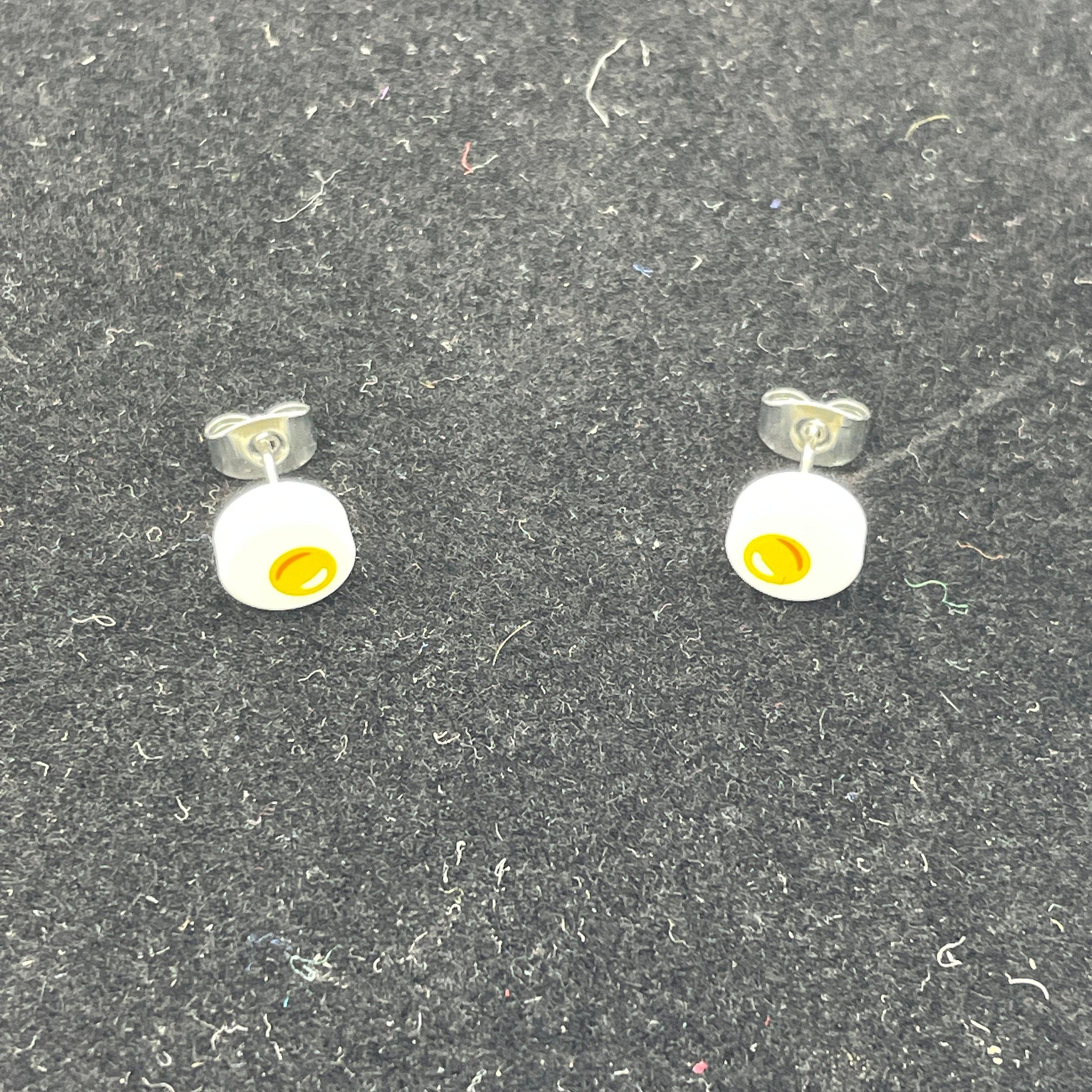 Fried Egg Stud Earrings made with upcycled LEGO®