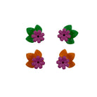 Pink Flower Stud Earrings made with upcycled LEGO®