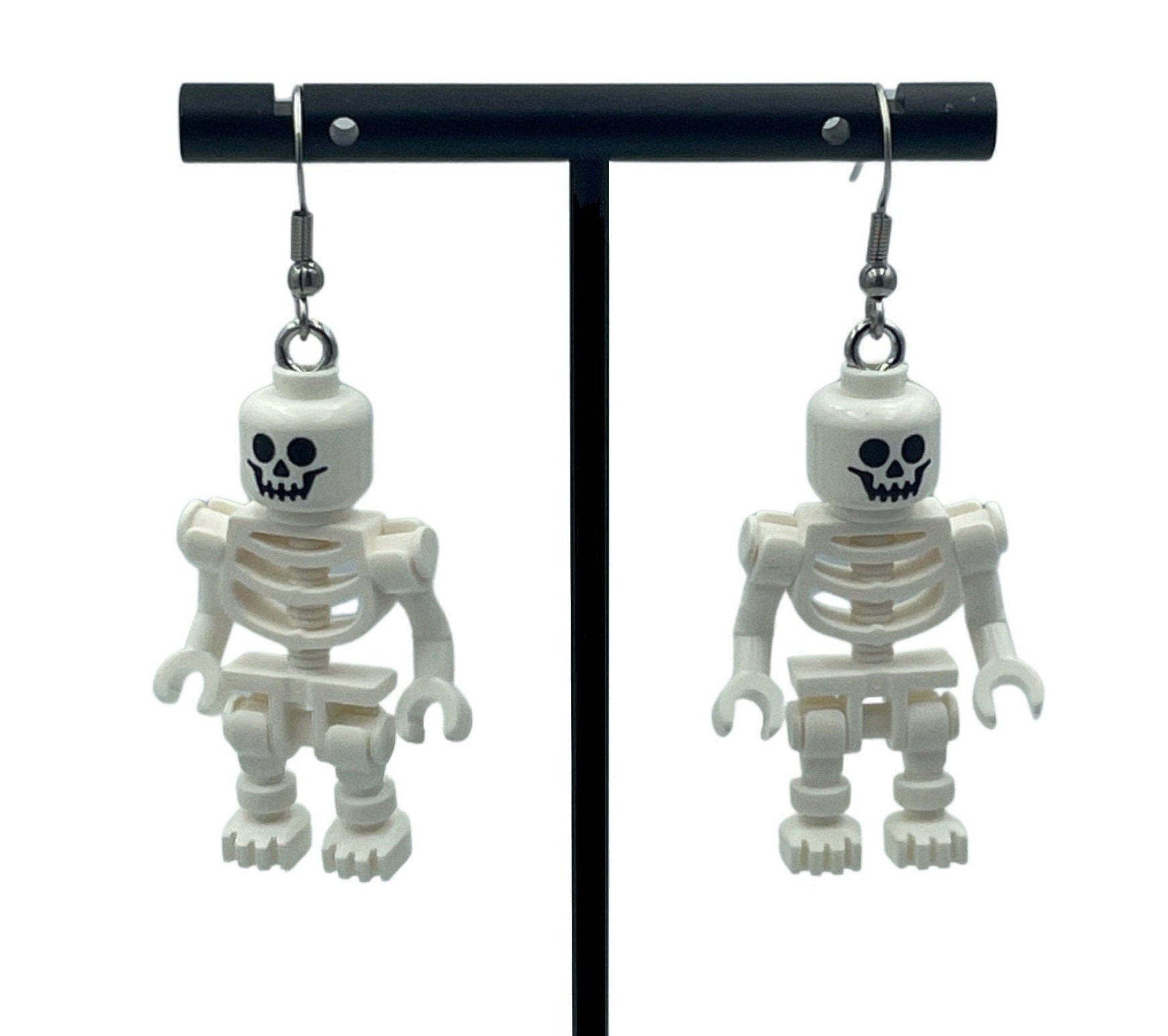 Skeleton Earrings made with upcycled LEGO®