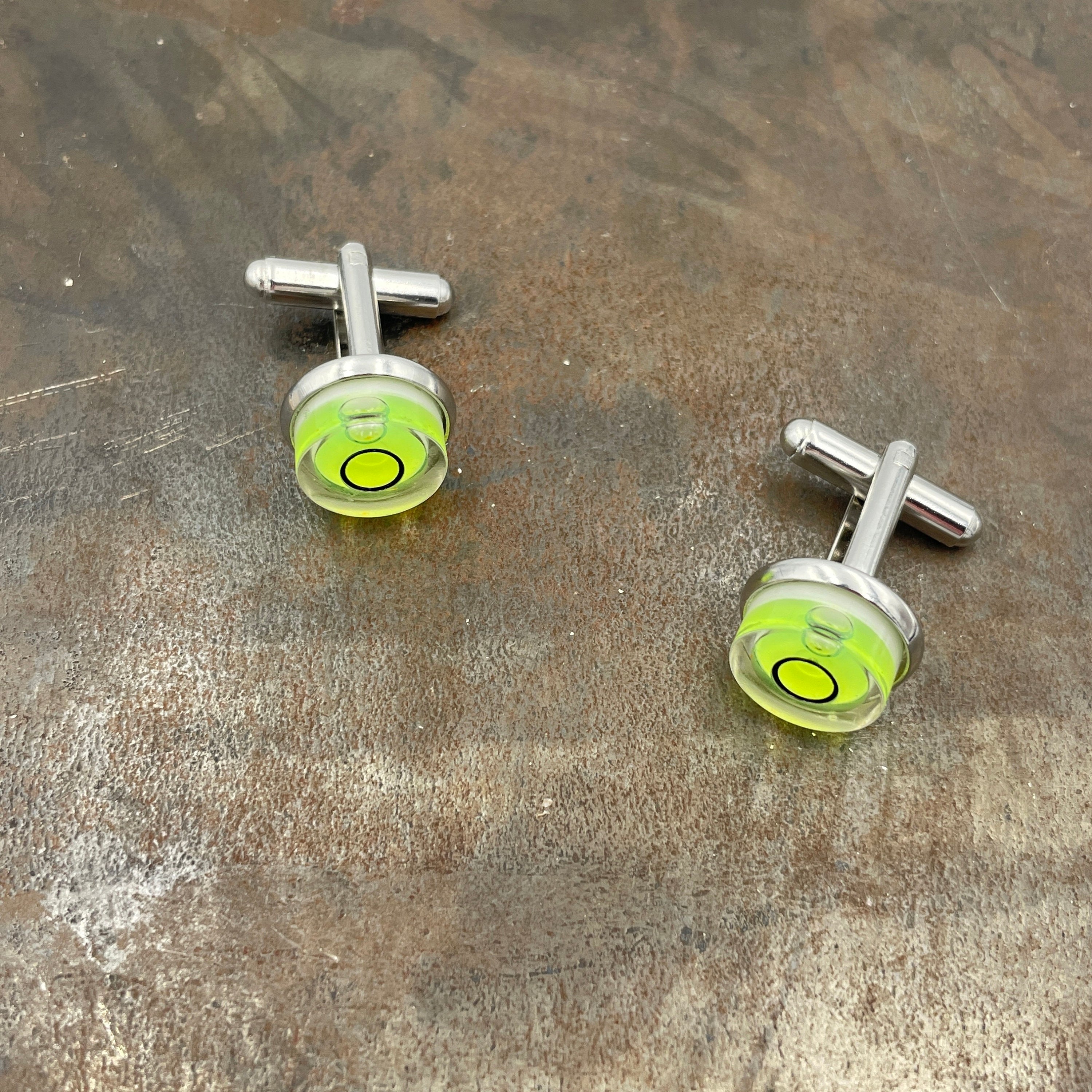 Round Functioning Spirit Level Cufflinks