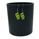 Cute Green Camera Earrings made with upcycled LEGO®