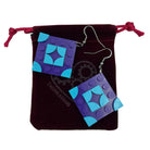 Purple Square Geometric Earrings made with upcycled LEGO®