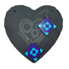 Purple Square Geometric Earrings made with upcycled LEGO®