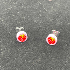 Strawberry Stud Earrings made with upcycled LEGO®