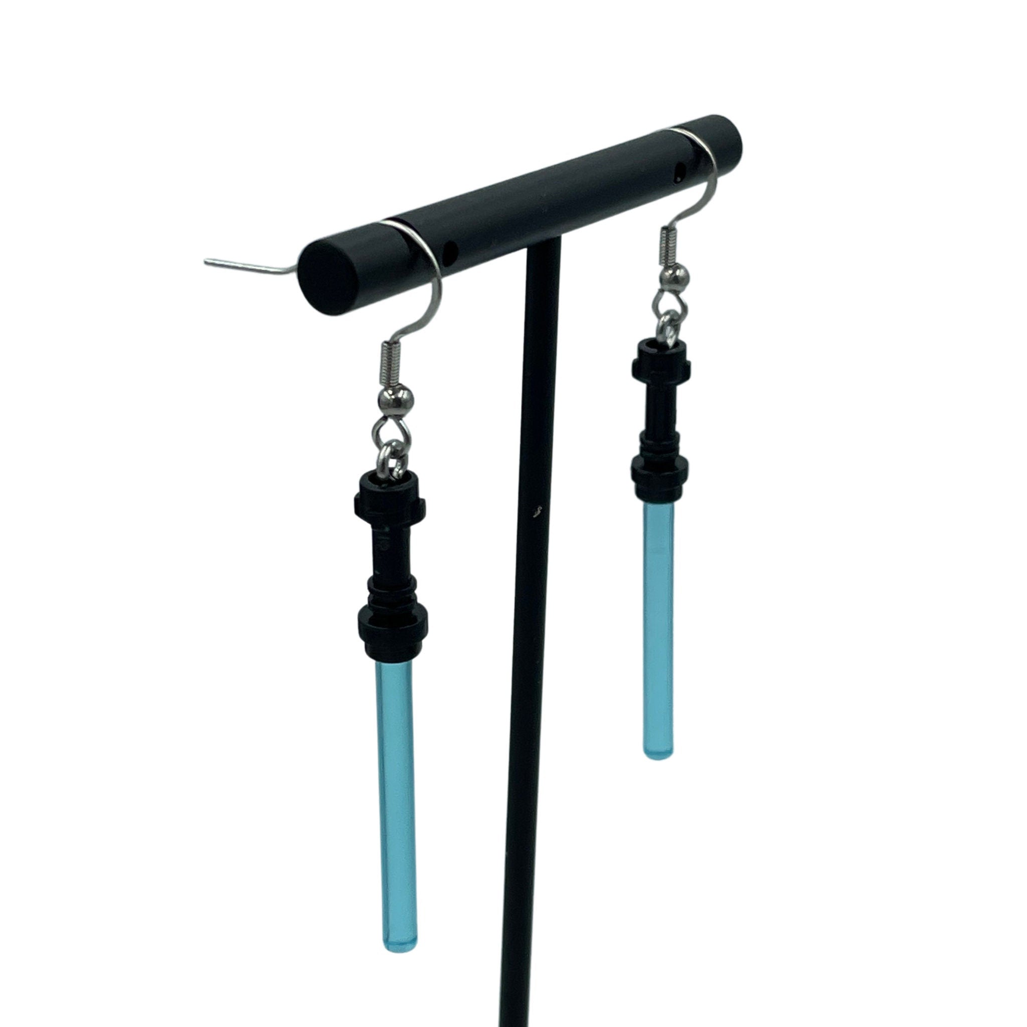 Translucent Lightsabre Earrings made with upcycled LEGO® in a variety of colours