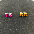 Kawaii Microphone Earrings made with upcycled LEGO® in Pink or Black