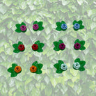 Colourful Flower Stud Earrings made with upcycled LEGO® Orange