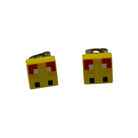 Mine Block Game Bee Stud Earrings made with upcycled LEGO®