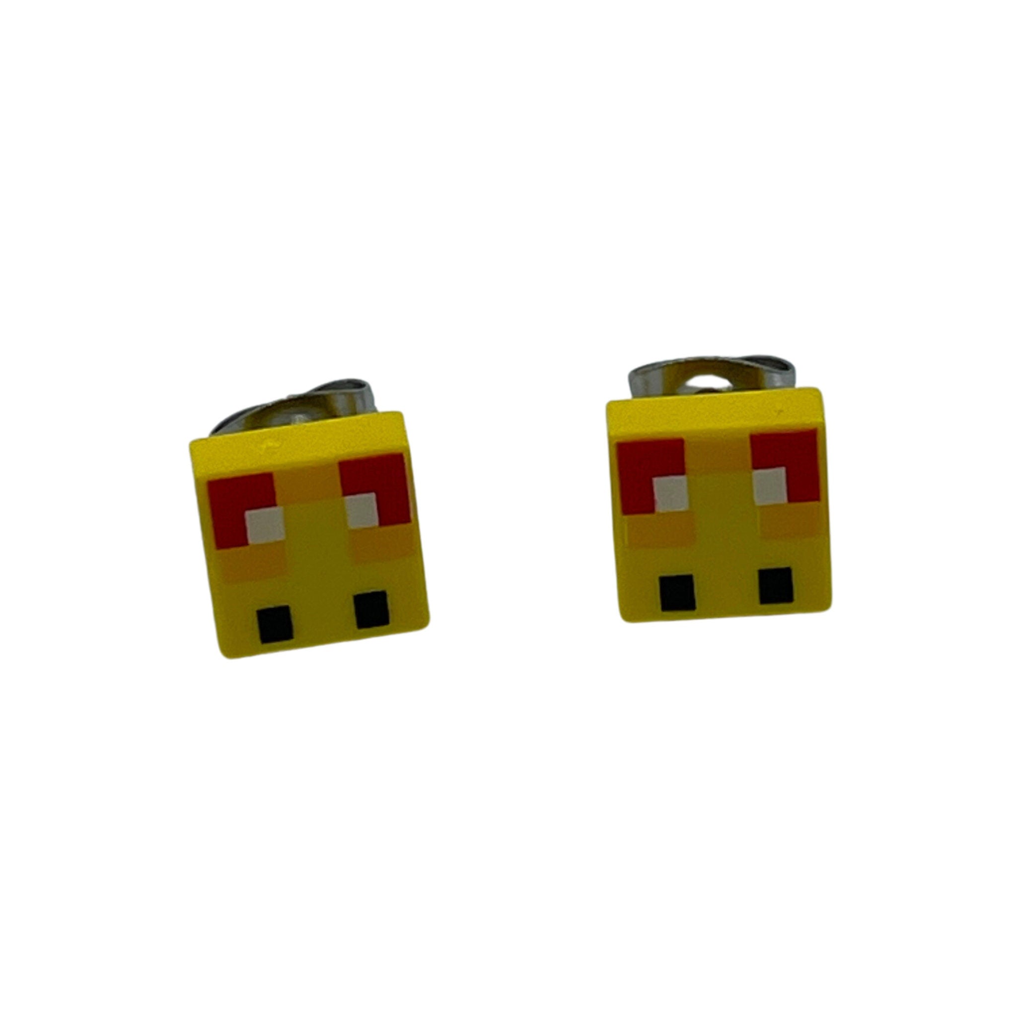 Mine Block Game Bee Stud Earrings made with upcycled LEGO®