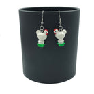 Chicken Earrings made with upcycled LEGO®