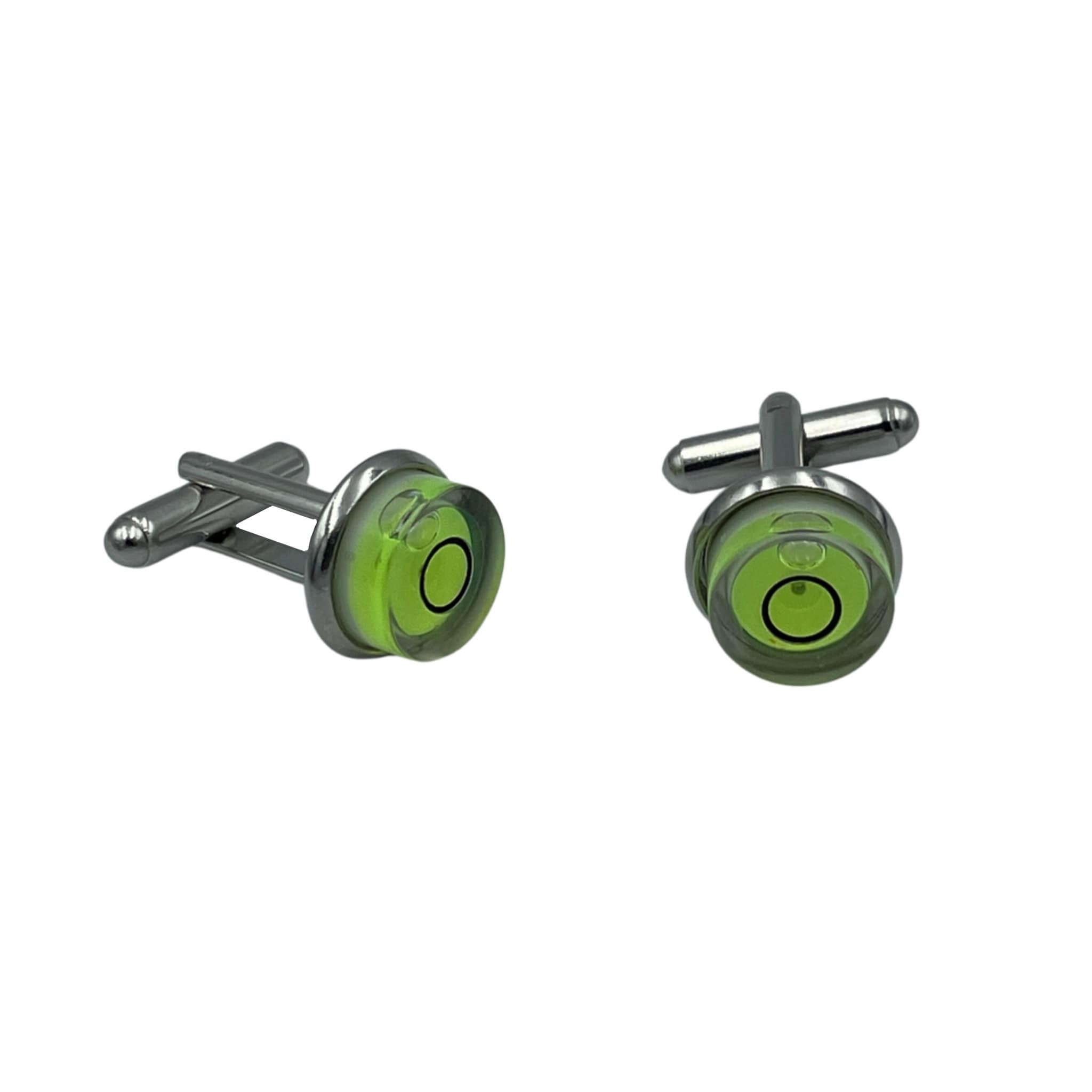 Round Functioning Spirit Level Cufflinks