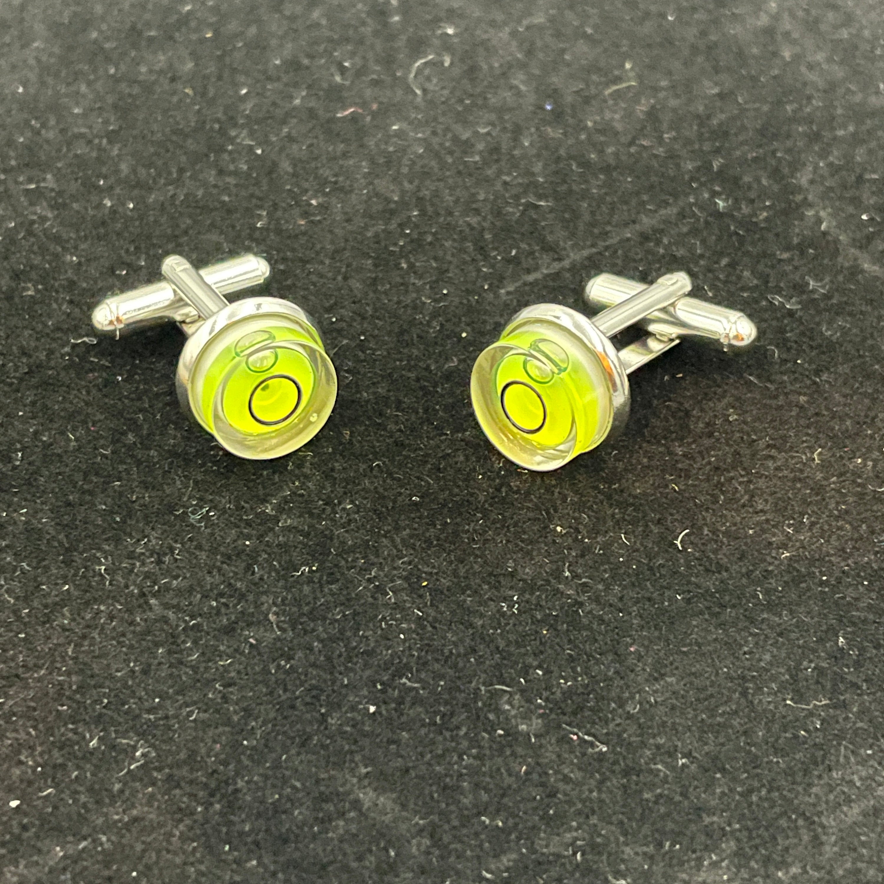 Round Functioning Spirit Level Cufflinks